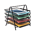Mind Reader 4-Tier Desktop Organizer Paper Tray, 12-1/2”H x 13-3/4”W x 11-3/4”D, Black 1 thumbnail image