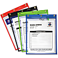 C-Line Super Heavyweight Plus Shop Ticket Holder, Stitched - Both Sides Clear, Assorted Colors, 9 x 12, 20/BX, 50920