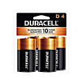 Duracell Coppertop D Alkaline Batteries, Pack Of 4