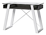 Elle Décor Lara 42”W Writing Desk, Cool Gray/Snow White 1 thumbnail image