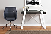 Elle D cor Lara 42 W Writing Desk Cool Gray Snow White