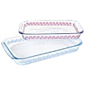 Spice By Tia Mowry 2-Piece Glass Baker Set, Blue/Pink 1 thumbnail image