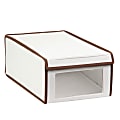 Honey Can Do Canvas Shoe Storage Container, 6 1/4" x 10" x 16", Brown/Natural