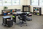 Safco Scoot Sit-Down Contemporary Design Workstation - 29.8" x 22" x 32.5" - Material: Steel, Fiberboard - Finish: Gray, Laminate