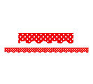 Teacher Created Resources Border Trim, 2 3/16" x 35" Strips, Red Mini Polka Dots, Pack Of 12