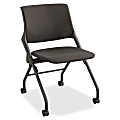 Safco Niche Upholstery Nesting Chair - Plastic Black Seat - Plastic Black Back - Steel Black Frame - 22" Width x 23" Depth x 33.5" Height