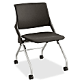 Safco Niche Upholstery Nesting Chair - Plastic Black Seat - Plastic Black Back - Steel Silver Frame - 22" Width x 23" Depth x 33.5" Height