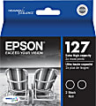 Epson® 127 DuraBrite® Extra-High-Yield Black Ink Cartridges, Pack Of 2, T127120-D2