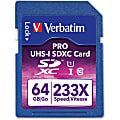 Verbatim Premium - Flash memory card - 64 GB - UHS Class 1 - SDXC - for P/N: 97705, 97706, 97709