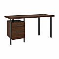 Bush Furniture Architect 60"W Writing Desk With Drawers, Modern Walnut, Standard Delivery