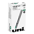 Uni-Ball Vision Rollerball Pens, Pack Of 12, Fine Point, 0.7 mm, Silver Barrel, Green Ink 1 thumbnail image