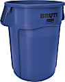 Rubbermaid® Commercial Brute Round Plastic Vented Trash Containers, 44 Gallons, Blue, Pack Of 4 Containers 1 thumbnail image