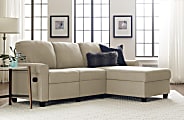 Serta® Copenhagen Reclining Sectional With Storage Chaise, Right, Beige/Espresso