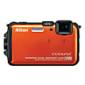 Nikon® Coolpix® AW100 16.0-Megapixel Digital Camera, Orange 1 thumbnail image