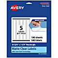 Avery® Permanent Labels With Sure Feed®, 94262-CMF100, Rectangle, 9-3/4" x 1-1/4", Matte Clear, Pack Of 500 1 thumbnail image
