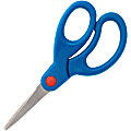 Sparco Bent Handle 5" Kids Scissors - 5" Overall Length - Stainless Steel - Pointed Tip - Blue - 1 Each