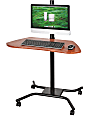 Essentials by MooreCo WOW Flexi-Desk modular workstation, Cherry/Black 1 thumbnail image