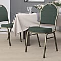 Flash Furniture HERCULES Series Dome Back Stacking Banquet Chair, Green/Goldvein