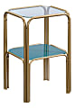 Sauder® Coral Cape Glass Side Table, 24-1/8"H x 16-1/4"W x 14-1/4"D, Gold/Teal