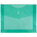 JAM Paper® Plastic Booklet Expansion Envelopes, Letter-Size, 9 3/4" x 13", Hook & Loop Closure, Light Green, Pack Of 12 1 thumbnail image