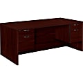 HON® Valido™ Rectangle-Top Double-Pedestal Desk, Mahogany