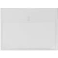 JAM Paper® Plastic Booklet Expansion Envelopes, Letter-Size, 9 3/4" x 13", Hook & Loop, Clear, Pack Of 12