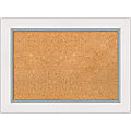 Amanti Art Rectangular Non-Magnetic Cork Bulletin Board, Natural, 29” x 21”, Eva White Silver Plastic Frame 1 thumbnail image