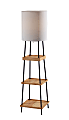 Adesso® Henry AdessoCharge Shelf Floor Lamp, 63-1/4"H, White/Natural/Black