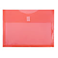 JAM Paper® Plastic Booklet Expansion Envelopes, Letter-Size, 9 3/4" x 13", Hook & Loop Closure, Dark Red, Pack Of 12