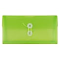 JAM Paper® Booklet Plastic Envelopes, #10, Button & String Closure, Lime Green, Pack Of 12