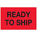 Tape Logic® Preprinted Special Handling Labels, DL1171, Ready To Ship, Rectangle, 1 1/4" x 2", Fluorescent Red, Roll Of 500 1 thumbnail image