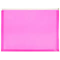 JAM Paper® #10 Plastic Envelopes, Zipper Closure, Hot Pink, Pack Of 12