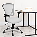 Flash Furniture Mesh Mid-Back Task Chair, White/Black/Chrome