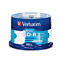 Verbatim® CD-R Printable Disc Spindle, White, Pack Of 50 1 thumbnail image