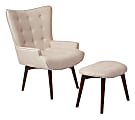 Ave Six Dalton Chair With Ottoman, Milford Toast/Medium Espresso 1 thumbnail image