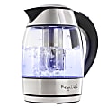 MegaChef 1.8-Liter Glass Body And Stainless Steel Electric Tea Kettle With Tea Infuser, Silver 1 thumbnail image