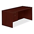HON® Valido™ Rectangle-Top Left-Pedestal Desk, Mahogany
