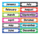 Teacher Created Resources Chevrons And Dots Monthly Headliners, Assorted Colors, Pack Of 12