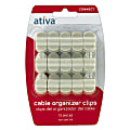 Ativa™ Cable Clips, White, Pack Of 15