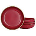 Gibson Home Rockabye 4-Piece Melamine Dinner Bowl Set, 8-1/2”, Dark Pink 1 thumbnail image