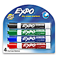 EXPO® Low-Odor Dry-Erase Markers, Chisel Point, Assorted Colors, Pack Of 4 Markers