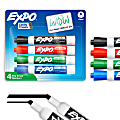 EXPO® Low-Odor Dry-Erase Markers, Chisel Point, Assorted Colors, Pack Of 4 Markers