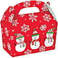 Amscan Christmas Snowman Gable Boxes, 4-1/2"H x 4-3/4"W x 2-3/8"D, Red, Pack Of 30 Boxes