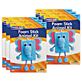 Creativity Street Foam Stick Animal Kits, 11” x 7-3/4” x 1-1/4”, Elephant, Set Of 6 Kits
