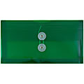 JAM Paper® Booklet Plastic Envelopes, #10, Button & String Closure, Green, Pack Of 12 1 thumbnail image