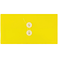 JAM Paper® Booklet Plastic Envelopes, #10, Button & String Closure, Yellow, Pack Of 12 1 thumbnail image