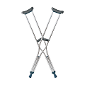 DMI® Aluminum Push-Button Crutches, Adult, Fit Users 5' 2" – 5' 10", Silver, Pack Of 2
