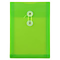 JAM Paper® Open-End Plastic Envelopes, 6 1/4" x 9 1/4", Button & String Closure, Lime Green, Pack Of 12 1 thumbnail image