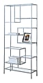 Monarch Specialties Asymmetrical 9-Shelf Bookcase, Silver 1 thumbnail image