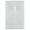 JAM Paper® Open-End Plastic Envelopes, 6 1/4" x 9 1/4", Button & String Closure, Clear, Pack Of 12 1 thumbnail image